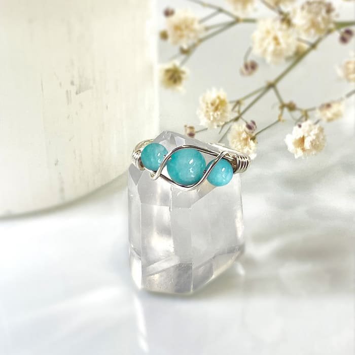 Bague fashion amazonite