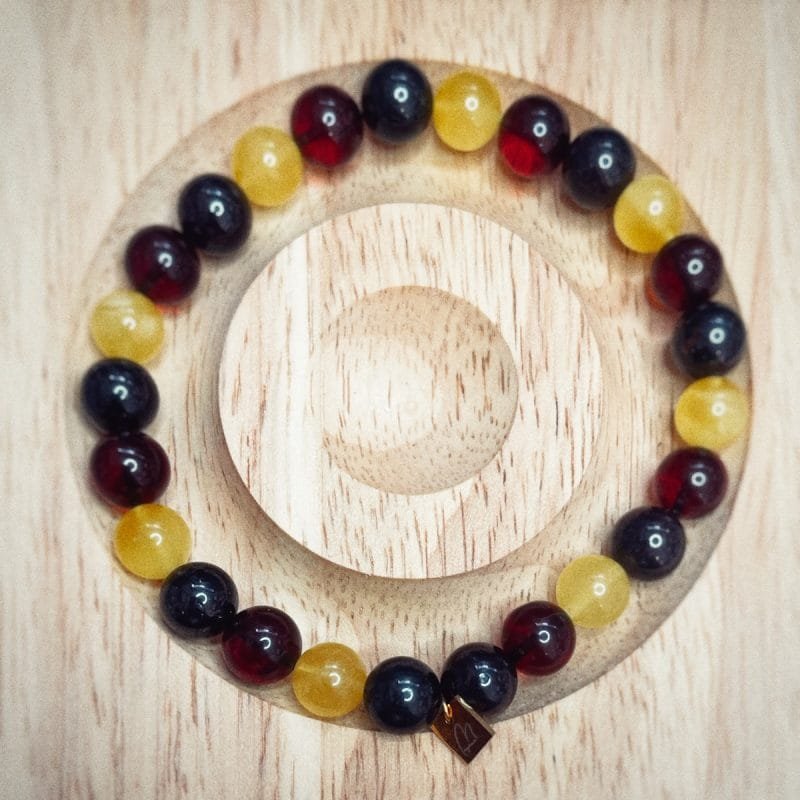 bracelet ambre jaune ambre rouge grenat