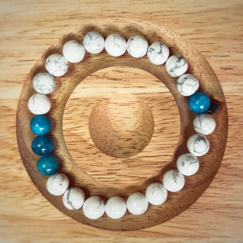 bracelet howlite apatite pierre naturelle